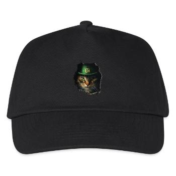 St. Patrick Katze - Kinder Basecap - Schwarz - Vorne