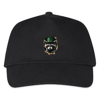 St. Patrick Waschbär - Kinder Basecap - Schwarz - Vorne
