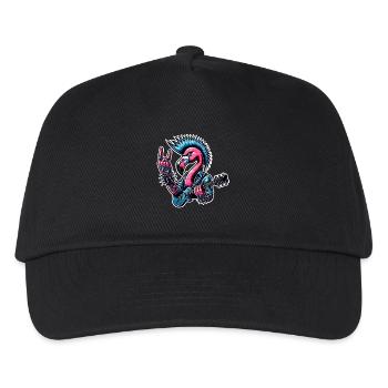Flamingo Rock and Roll Gitarrist - Kinder Basecap - Schwarz - Vorne