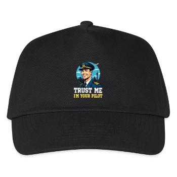Trust Me I'm Your Pilot - Kinder Basecap - Schwarz - Vorne