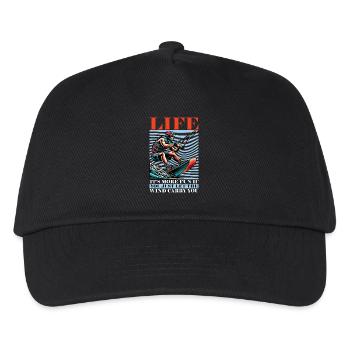 Kiteboarding Life It's More Fun If You Windsurfing - Kinder Basecap - Schwarz - Vorne