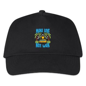 Make Love Not War Flower Power Hippie - Kids’ Baseball Cap - black - Front