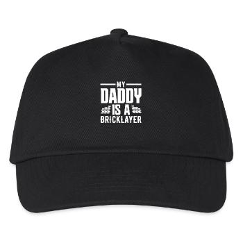 Maurer Mein Papa Ist Ein Maurer - Kinder Basecap - Schwarz - Vorne