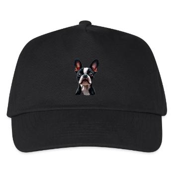 Boston Terrier - Kinder Basecap - Schwarz - Vorne