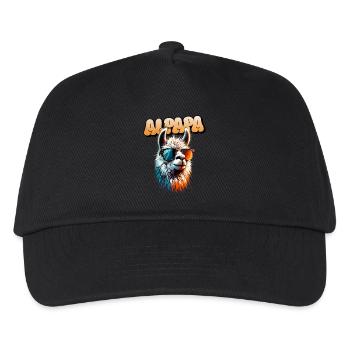 Cool Alpapa Alpaca Dad Father's Day - Kids’ Baseball Cap - black - Front