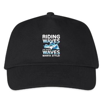 Riding Waves and Making Waves Manta Style für - Kinder Basecap - Schwarz - Vorne