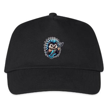 Igel Rock and Roll Gitarrist - Kinder Basecap - Schwarz - Vorne