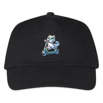 E-Scooter E-Scooter Cat Scooter - Kids’ Baseball Cap - black - Front