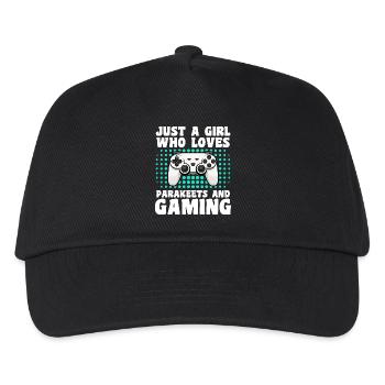Gamer und Sittiche: Videospiele und bunte Abenteuer - Kinder Basecap - Schwarz - Vorne