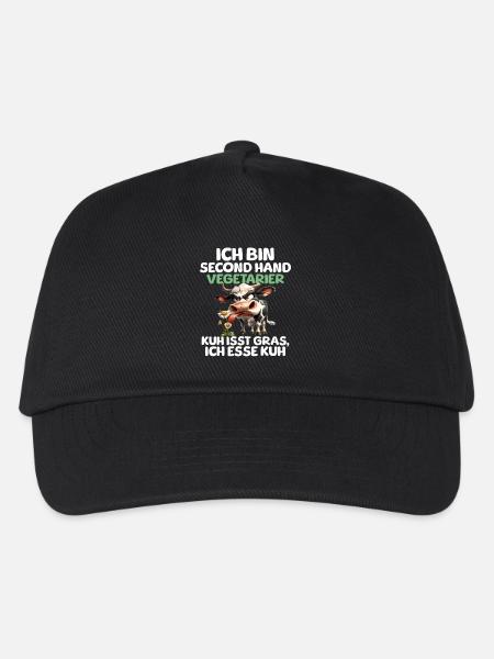 Second Hand Vegetarier - Kinder Basecap - Schwarz
