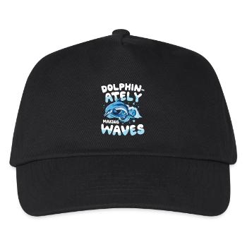 Dolphin-ately Making Waves - Kinder Basecap - Schwarz - Vorne