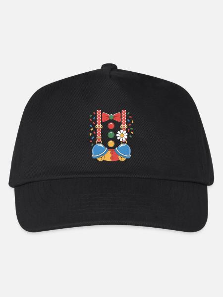 Faschingskostüm Fasching Karneval Clown Kostüm - Kinder Basecap - Schwarz