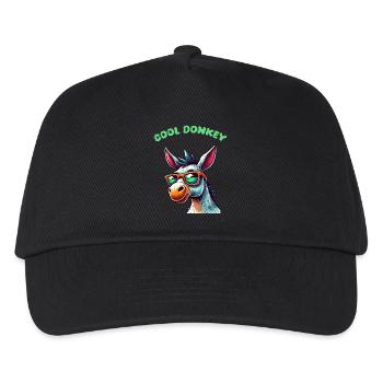 esel comic cool - Kinder Basecap - Schwarz - Vorne