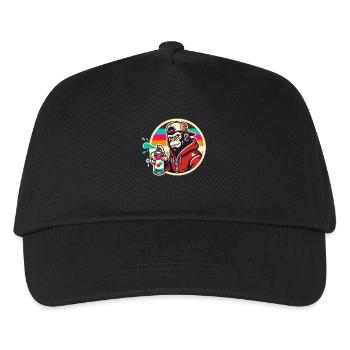 Graffiti Gorilla mit Spraydose - Kinder Basecap - Schwarz - Vorne