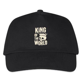 Skull and crossbones with crown King of the World - Kids’ Baseball Cap - black - Front