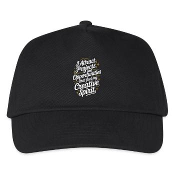 Ich Ziehe Projekte Und Chancen An Manifestieren - Kinder Basecap - Schwarz - Vorne