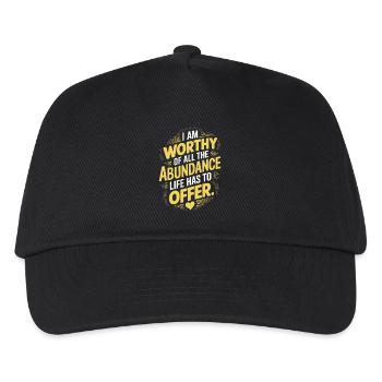 I am worthy of all the abundance that life offers - Kids’ Baseball Cap - black - Front