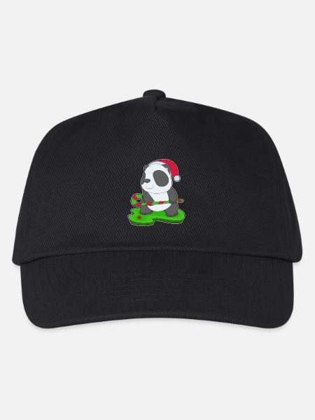 Panda Weihnachten Feldhockey - Kinder Basecap - Schwarz