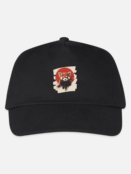Roter Panda Retro - Kinder Basecap - Schwarz