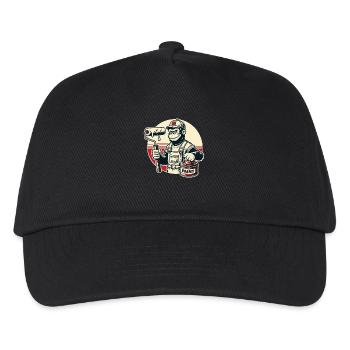 Painter gorilla with paint bucket and paint roller - Kids’ Baseball Cap - black - Front