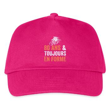 80th Anniversary Gift Bicycle - Kids’ Baseball Cap - fuchsia - Front