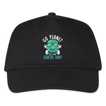 Go Planet It's Your Earth Day Environmental Planet - Kinder Basecap - Schwarz - Vorne