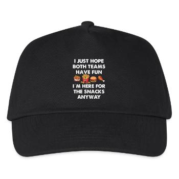 Just here for the snacks i hope both have fun - Kids’ Baseball Cap - black - Front