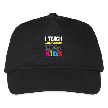 Grundschullehrerin I Teach Awesome Kids - Kinder Basecap - Schwarz - Vorne