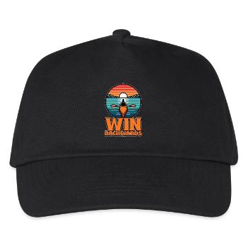 Water Rowing Win Backwards Loves Boating Canoeing - Kids’ Baseball Cap - black - Front