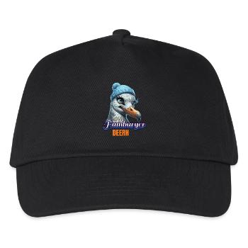 Hamburg Hamburger Deern Norddeutsch Möwe Beanie - Kinder Basecap - Schwarz - Vorne