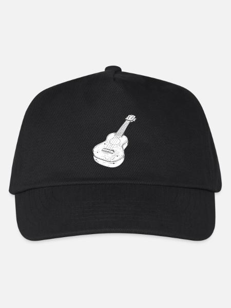 Ukulele Zeichnung - Kinder Basecap - Schwarz
