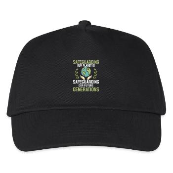 Safeguarding Our Planet Planet Environmental Eart - Kinder Basecap - Schwarz - Vorne