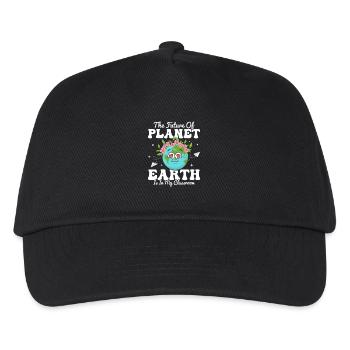 The Future Of Planet Earth Earth Day Teacher - Kinder Basecap - Schwarz - Vorne
