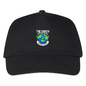 The Earth Does Not Belong To Us Planet Earth Day - Kinder Basecap - Schwarz - Vorne
