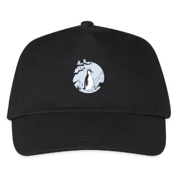 Bird watching with penguin in the mountains - Kids’ Baseball Cap - black - Front
