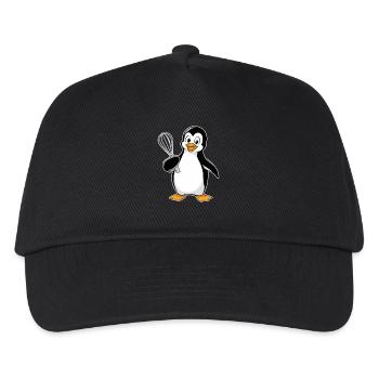 Fröhlicher Pinguin Mit Schneebesen Für - Kinder Basecap - Schwarz - Vorne