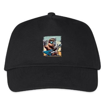 Capybara Rock and Roll Gitarrist - Kinder Basecap - Schwarz - Vorne