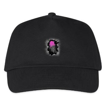 Halloween Blume Rose Rosen Skelett Tod - Kinder Basecap - Schwarz - Vorne
