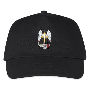 Kirchen Ratte Maus Kreuz Kruzifix Halloween - Kinder Basecap - Schwarz - Vorne