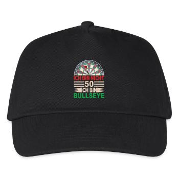 Ich bin nicht 50, ich bin Bullseye – Lustiges Dart - Kinder Basecap - Schwarz - Vorne