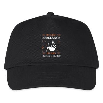 Dudelsackspieler Dudelsack Männer Geschenk - Kinder Basecap - Schwarz - Vorne