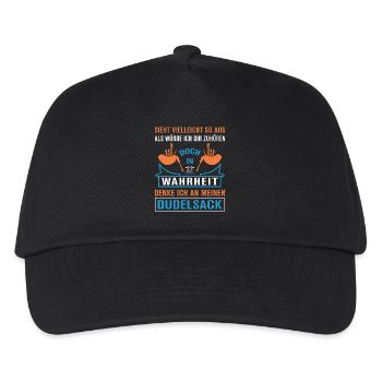 Dudelsackspieler Dudelsack Männer Geschenk - Kinder Basecap - Schwarz - Vorne