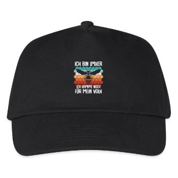 Ich bin Imker Ich kämpfe noch für mein Volk Bienen - Kinder Basecap - Schwarz - Vorne
