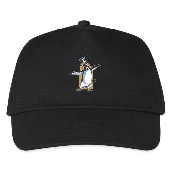 Pingouin en queue de pie avec chapeau haut de forme dansant - Casquette de baseball Enfant - noir - Devant