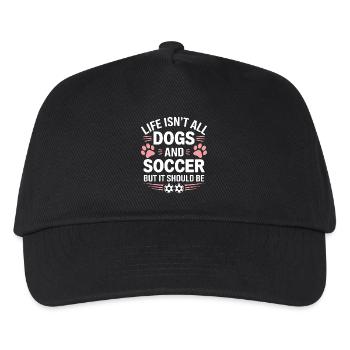 Fußball Spruch Hunde Lustige Fussballerin Geschenk - Kinder Basecap - Schwarz - Vorne