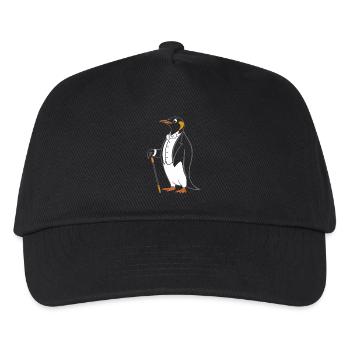 Elégant pingouin en queue de pie avec bâton de marche - Casquette de baseball Enfant - noir - Devant