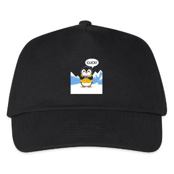 Funny Penguin Photographer Click Moment - Kids’ Baseball Cap - black - Front