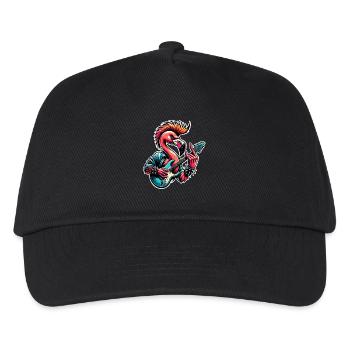 Flamingo Rock and Roll Gitarrist - Kinder Basecap - Schwarz - Vorne