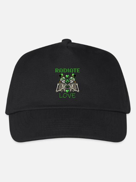 St. Patrick's Day - Skelett Design Radiate Love - Kinder Basecap - Schwarz