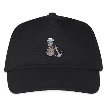 Seepferd Kinder Kind Matrose maritim Pferd Kinder - Kinder Basecap - Schwarz - Vorne